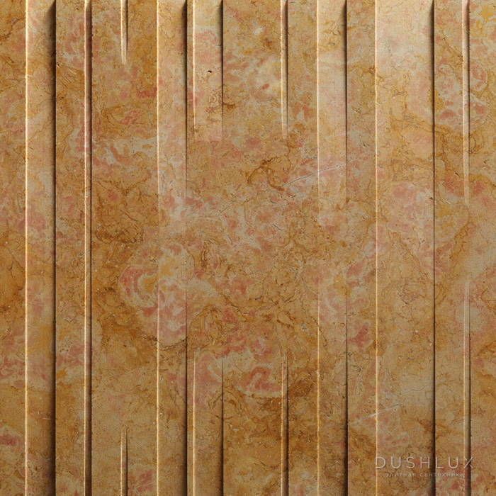 Фото Lithos Design Organic Натуральный камень 60x60x2см, настенный, материал: мрамор giallo reale/barcode uno