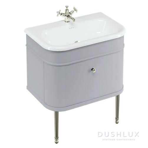 Фото Burlington Chalfont Тумба с раковиной, 75x48см., напольная, цвет: серый матовый/никель