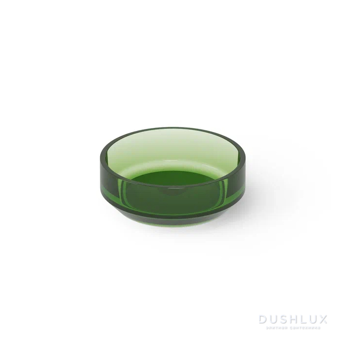 Фото Dea Design Washbasins Раковина 43x43x15см., накладная, без отв., Glasstech, прозрачная смола, цвет: Emerald R3