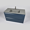 Inda Piccadilly Тумба подвесная 80x45x60см, раковина искусственный мрамор, цвет: blu denim