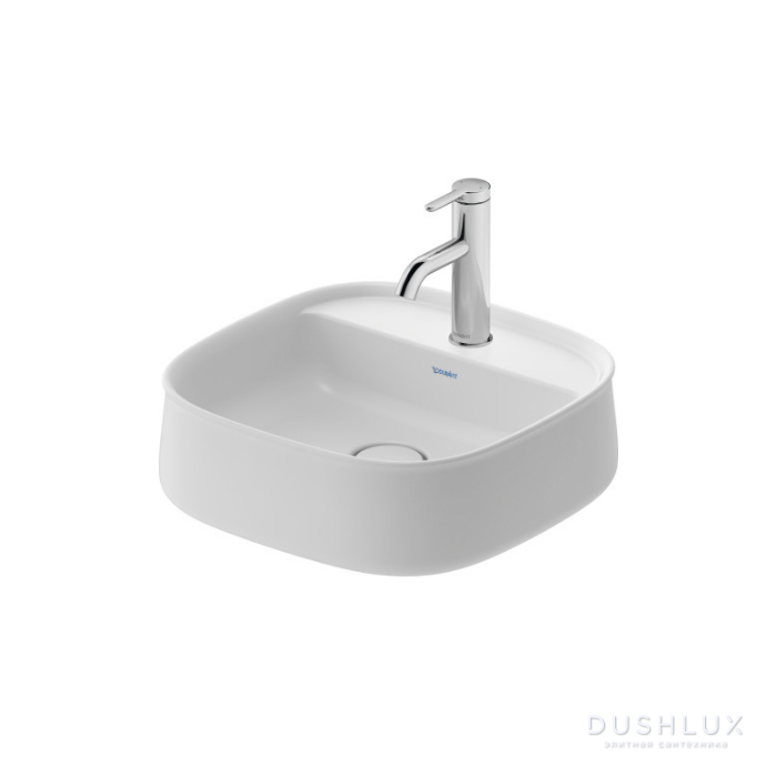 Фото Duravit Zencha Раковина 42x42x14 см, накладная, 1 отв., цвет: белый глянцевый