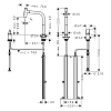 Hansgrohe Metris M71 Смеситель для кухни, на 2 отв, поворотный излив 221мм с вытяжным душем, 2jet, h208мм, sBox, цвет: хром