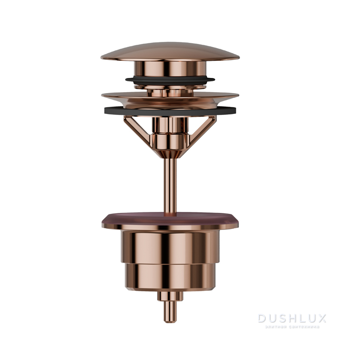 Фото Newform Донный клапан для раковины, "клик-клак", цвет: PVD copper bronze
