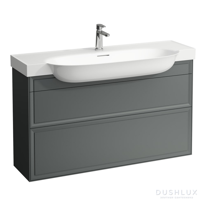 Фото Laufen New Classic Тумба с раковиной, 117.5x31.5x67.5см, подвесной, 2 ящика, цвет: серый