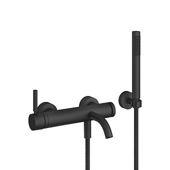 Dornbracht Meta Смеситель для ванны, настенный, с ручным душем и держателем, цвет: чёрный матовый