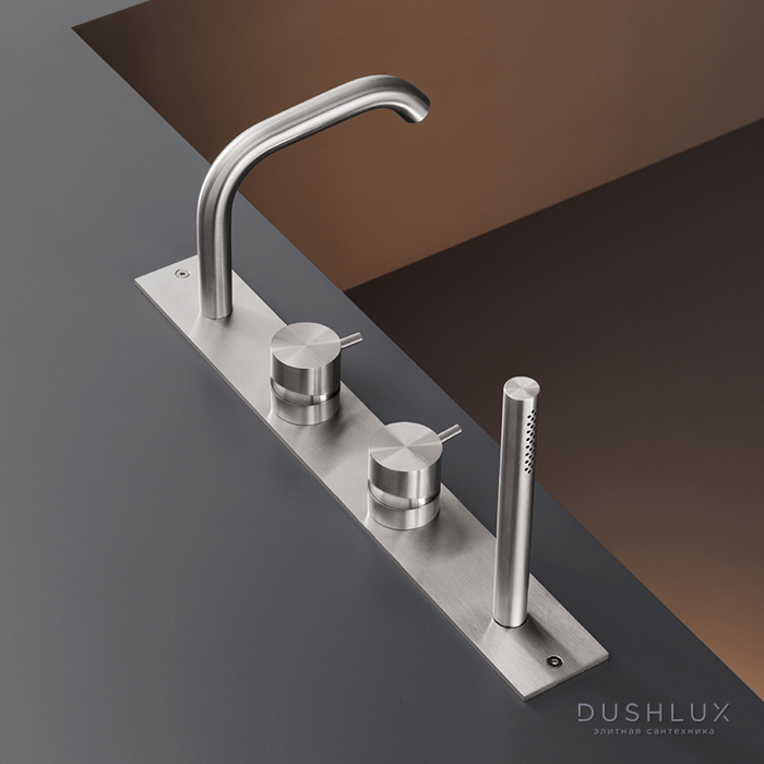 Фото CEA Design MILO360 Смеситель на борт ванны, с ручным душем, цвет: нержавеющая сталь