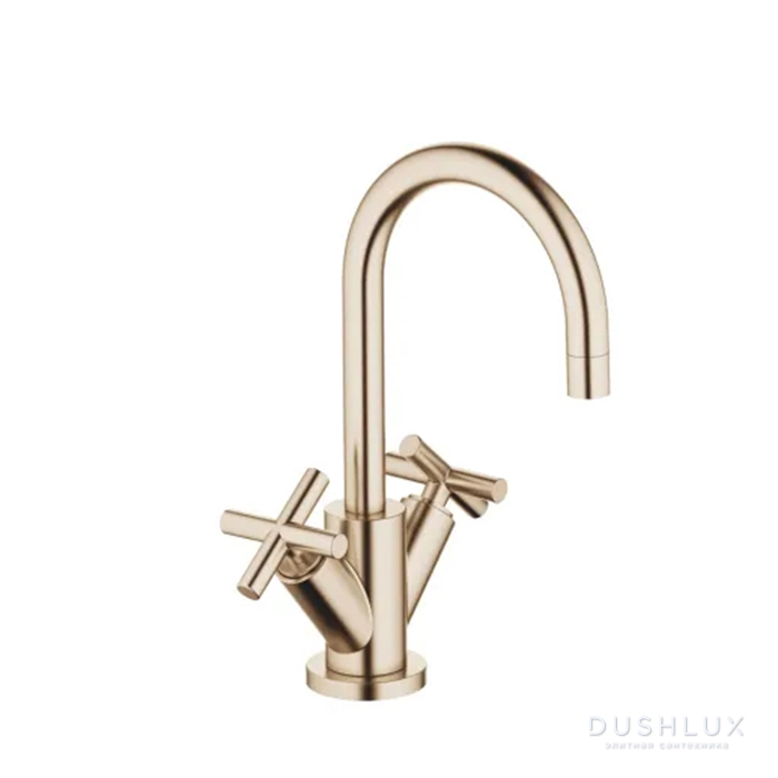 Фото Dornbracht Tara Смеситель для раковины, на 1 отв., с донным клапаном, цвет: Шампанское сатинированное