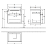 Villeroy&Boch Subway 2.0, Тумба под раковину, подвесная, размер 58.7x59x45.4см., с раковиной, цвет: светлое дерево