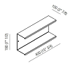 Agape Mach 2 Полка двойная 40x10x19 см, подвесная, цвет: черный
