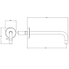 Gessi Emporio Via tortona Настенный излив длинный, цвет: Finox Brushed Nickel
