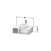 Duravit D-Neo Тумбочка подвесная компакт 80x55x26 см, раковина, 1 открытое отделение на левой стороне, цвет: белый высокоглянцевый