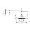 Hansgrohe Raindance Select S Верхний душ d240мм, 2jet (RainAir, Rain), шарнирное соединение, G1/2, с настенным держателем 390мм, цвет: белый/хром