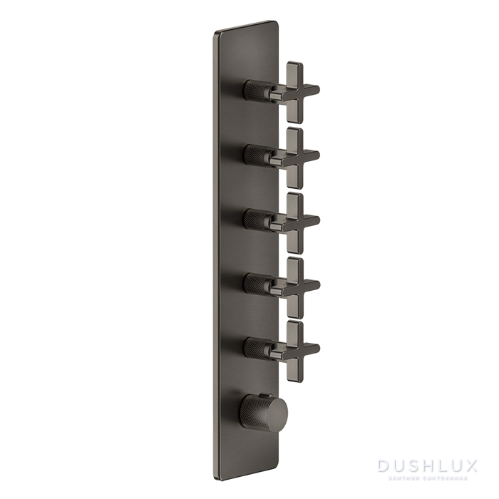 Фото Gessi Inciso Смеситель для душа, встраиваемый, термостатический, резьба 3/4", цвет: Black XL