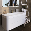 Dushlux Baia Тумба подвесная 110x52x40см, с раковиной, 1 отв., 2 выдвижных ящика, цвет: белый матовый