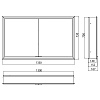 EMCO Prime Зеркальный шкаф 130x70см., с подсветкой, встраиваемый, 2 двери, 2 полки, розетка, цвет: черный