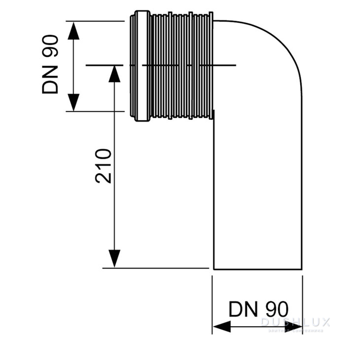 TECEprofil Отвод для унитаза 90° – DN 90/90 (артикул 9820134)
