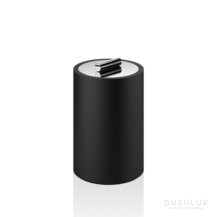 Фото Decor Walther Black Stone DMD L Баночка универсальная 16x10см, с крышкой, цвет: черный матовый / хром