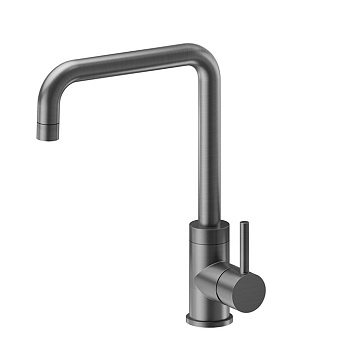 Newform Real Смеситель для кухни, на 1 отв., квадратный излив, цвет: gun metal