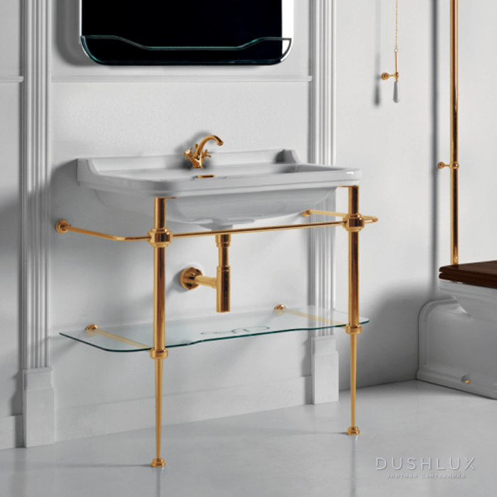 Фото Kerasan Waldorf Консоль с раковиной 100x55см, на 1 отв, цвет: oro