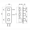 Bossini Rectangular Термостат для душа, встраиваемый, с девиаторм/запорным вентилем на 2 - 4 выхода, уст-ка верт/гор., цвет: хром