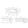 Duravit D-Code Ванна 160x70x42 см, встраиваемая, с 1 наклоном для спины, выпуск в зоне ног, цвет: белый