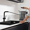 Hansgrohe Talis M54 Смеситель для кухни, 1 отв., с вытяжным изливом 1jet, цвет: черный матовый
