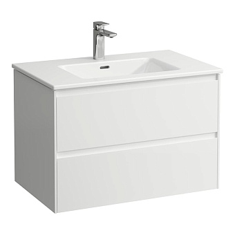 Laufen Pro S Комплект: база подвесная 80x50см, с раковиной, 1 отверстие, 2 ящика, цвет: белый глянцевый