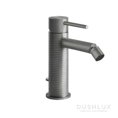 Фото Gessi Cesello Смеситель однорычажный для биде с донным клапаном, цвет: шлифованная сталь