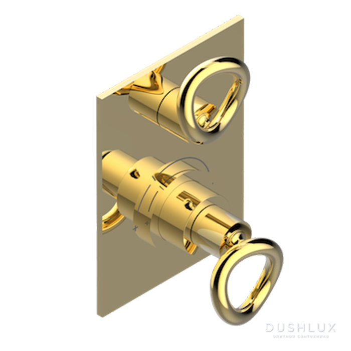 Фото THG Collection O Смеситель для душа, встраиваемый, термостатический, цвет: Soft matt gold