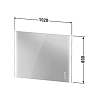 Duravit XViu Зеркало с подсветкой 102x80x4см, сенсорное управление, цвет: черный матовый