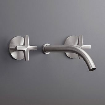 CEA Design CROSS Смеситель для раковины, настенный, цвет: нержавеющая сталь