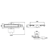 Plumberia Selection Трап душевой PS MODULAR 4x60см., 2устор. накладка из нерж. стали, комбинир. затвор с горизонт. выпуском Ду 50мм., 40л/мин., цвет: нержавеющая сталь