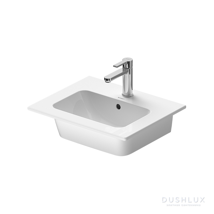 Фото Duravit Me by Starck Раковина накладная 53x43см, с переливом, с 1 отв., цвет: белый
