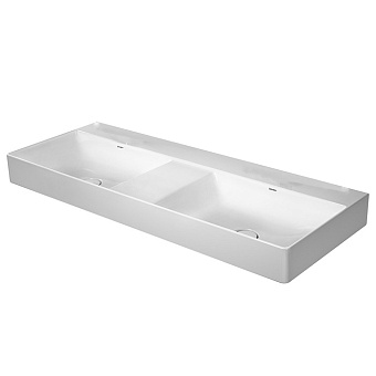 Duravit DuraSquare Раковина подвесная 120х47см, с отметками на 2 отв., двойная, без перелива, цвет: белый