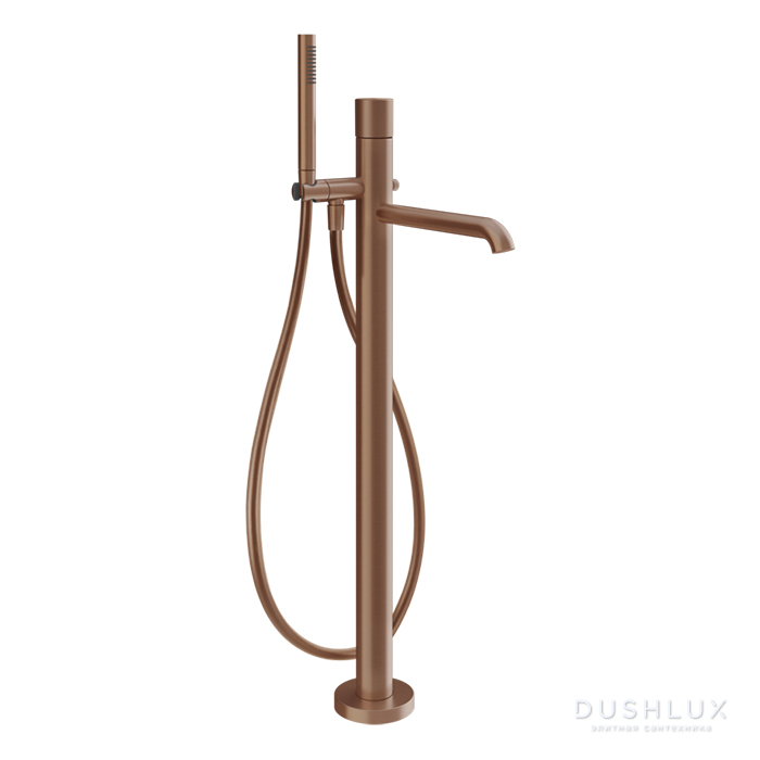 Фото Gessi Habito Diamantato Смеситель для ванны, напольный, цвет: Copper Brushed PVD