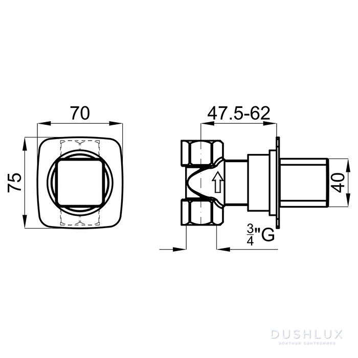Noken Lounge Перепускной вентиль, 3/4”, цвет: медь ( N199999079) купить ...
