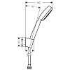 Hansgrohe Crometta Душевой набор: ручной душ 100, 1jet (Rain), шланг 1,6м, держатель, цвет: белый/хром
