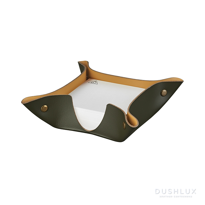 ADJ Подставка для бумажных блоков, 10x10xH4 см., цвет: оливковый/горчичный