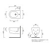 Cielo Smile Mini Биде подвесное 34×48×26h см, 1 отв., со скрытым крепежем, цвет: глянцевый черный