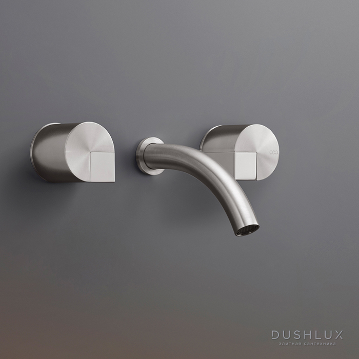 Фото CEA Design DUET Смеситель для раковины, настенный, цвет: нержавеющая сталь