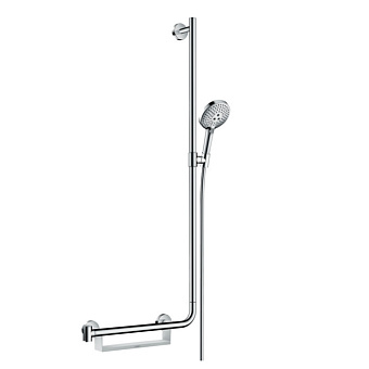 Hansgrohe Raindance Select S Душевой набор с полочкой, правый, (ручной душ 120 3jet, душевая штанга 1100мм, шланг 160см, ползунок), цвет: хром