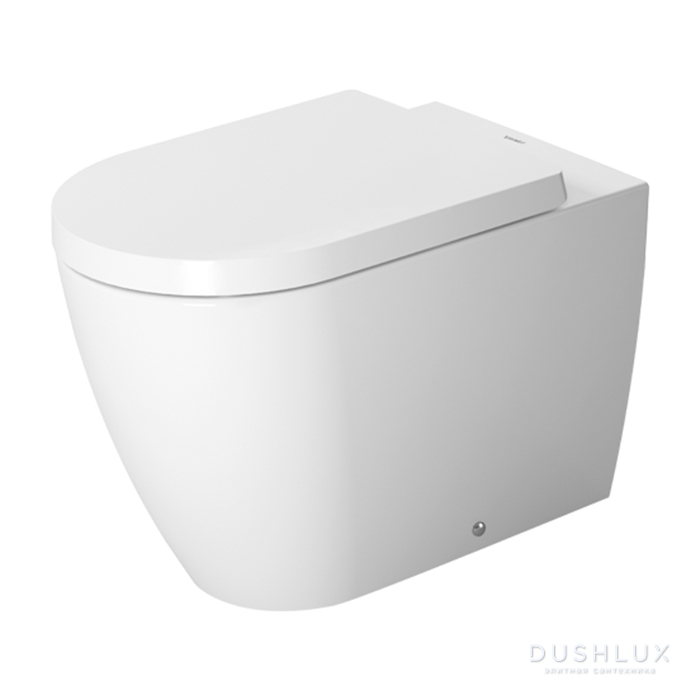 Фото Duravit ME by Starck Унитаз напольный 37x60 см, пристенный, включая крепление, сток горизонтальный, 4,5 л., с WonderGliss, цвет: белый