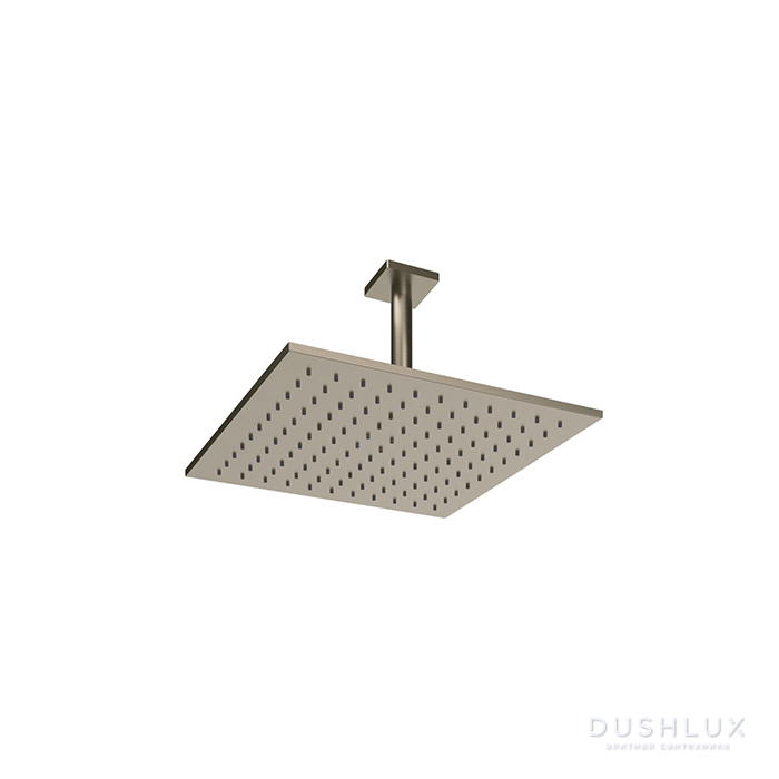 Фото Gessi Emporio shower Верхний душ 30х30см., потолочный, поворотная с шарниром, с защитой от известкового налёта, цвет: Finox Brushed Nickel