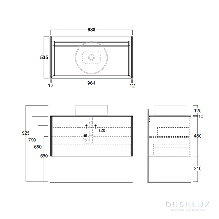SimasFolio Подвесная тумба с керамической столешницей . 1 ящик, ,сифон ...