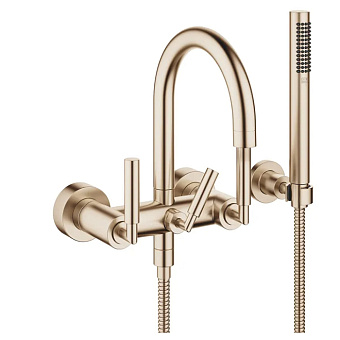 Dornbracht Tara Смеситель для ванны, настенный, с ручным душем, цвет: Шампанское сатинированное