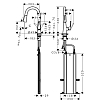 Hansgrohe Talis M51 Смеситель для кухни на 1 отв, поворотный излив 185мм с вытяжным душем, 2jet, h152мм, цвет: под сталь