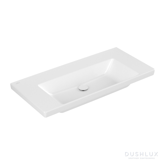 Фото Villeroy&Boch Subway 3.0 Раковина 100х47х16.5см., без отв., подвесная, с антигрязевым покрытием CeramicPlus, без перелива, цвет: альпийский белый