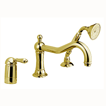 Nicolazzi El Capitan Смеситель на борт ванны, 3 отв., с ручным душем, цвет: English Gold