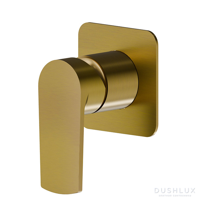 Фото Newform Haka Смеситель для душа, встраиваемый, на 1 поток, цвет: PVD brushed gold