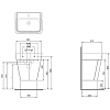 Azzurra Build Тумба подвесная 59x47x65см, с 1 ящиком, с раковиной, цвет: Olmo bianco